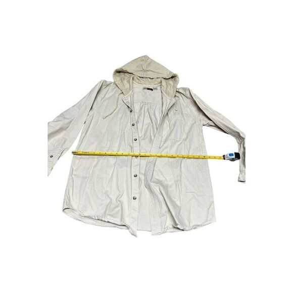 W.R. Gass Men's Vintage Cream Lightweight Button Up Hooded Jacket Size Large - Picture 4 of 8